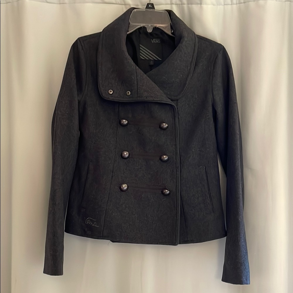 Vans Women's Grey Wool Blend Army Style Jacket, size small